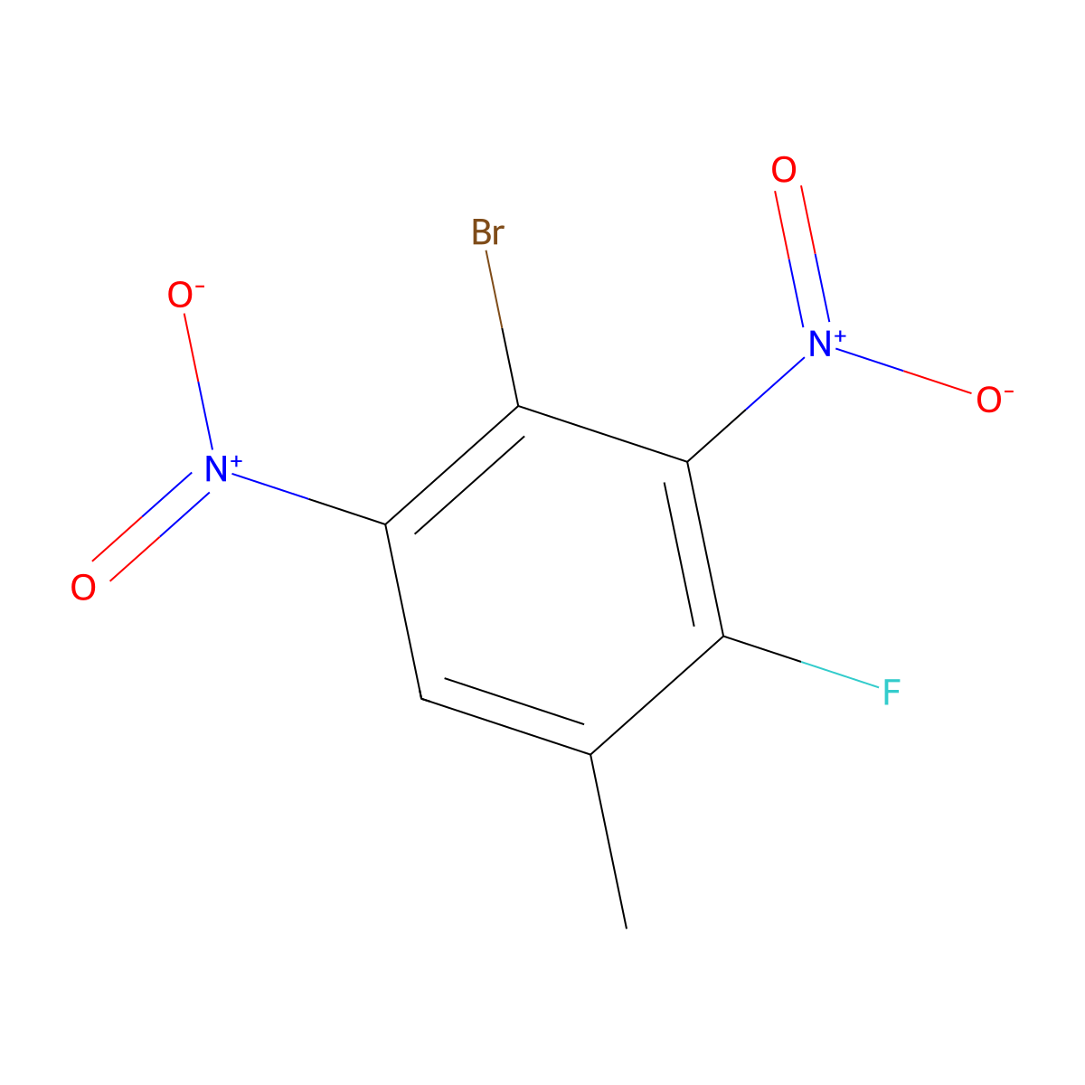 2-Bromo-4-fluoro-5-methyl-1,3-dinitrobenzene molecular structure, CAS 1345471-92-2