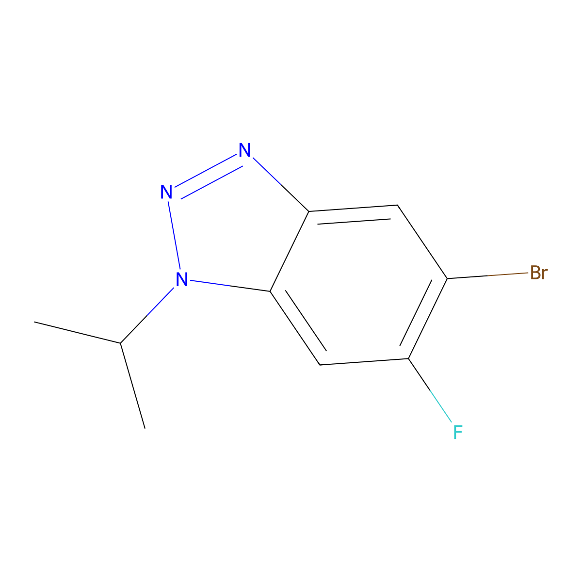 5-Bromo-6-fluoro-1-isopropyl-1,2,3-benzotriazole molecular structure, CAS 1345471-93-3