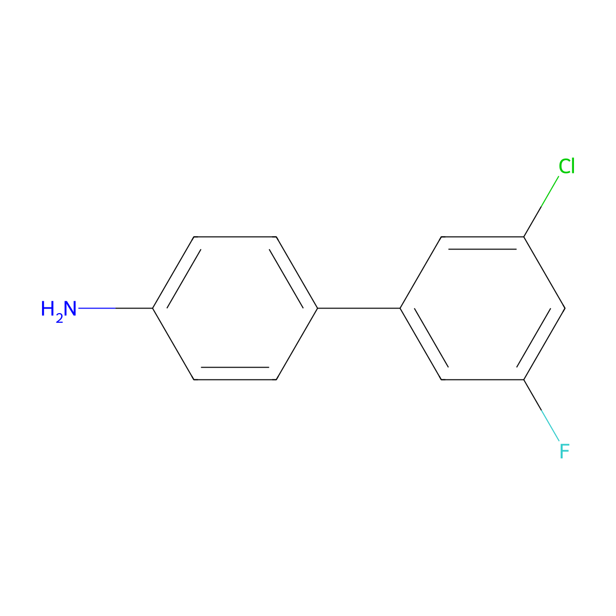 4-(3-Chloro-5-fluorophenyl)aniline molecular structure, CAS 1345471-96-6