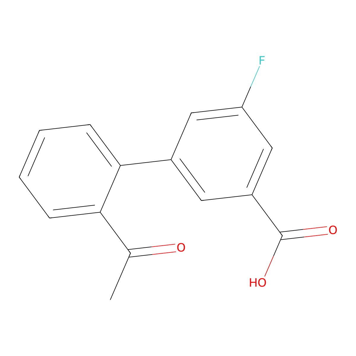 3-(2-Acetylphenyl)-5-fluorobenzoic acid molecular structure, CAS 1345471-99-9