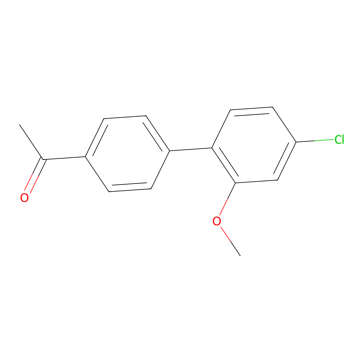 1-(4'-Chloro-2'-methoxy-[1,1'-biphenyl]-4-yl)ethanone molecular structure, CAS 1345472-02-7