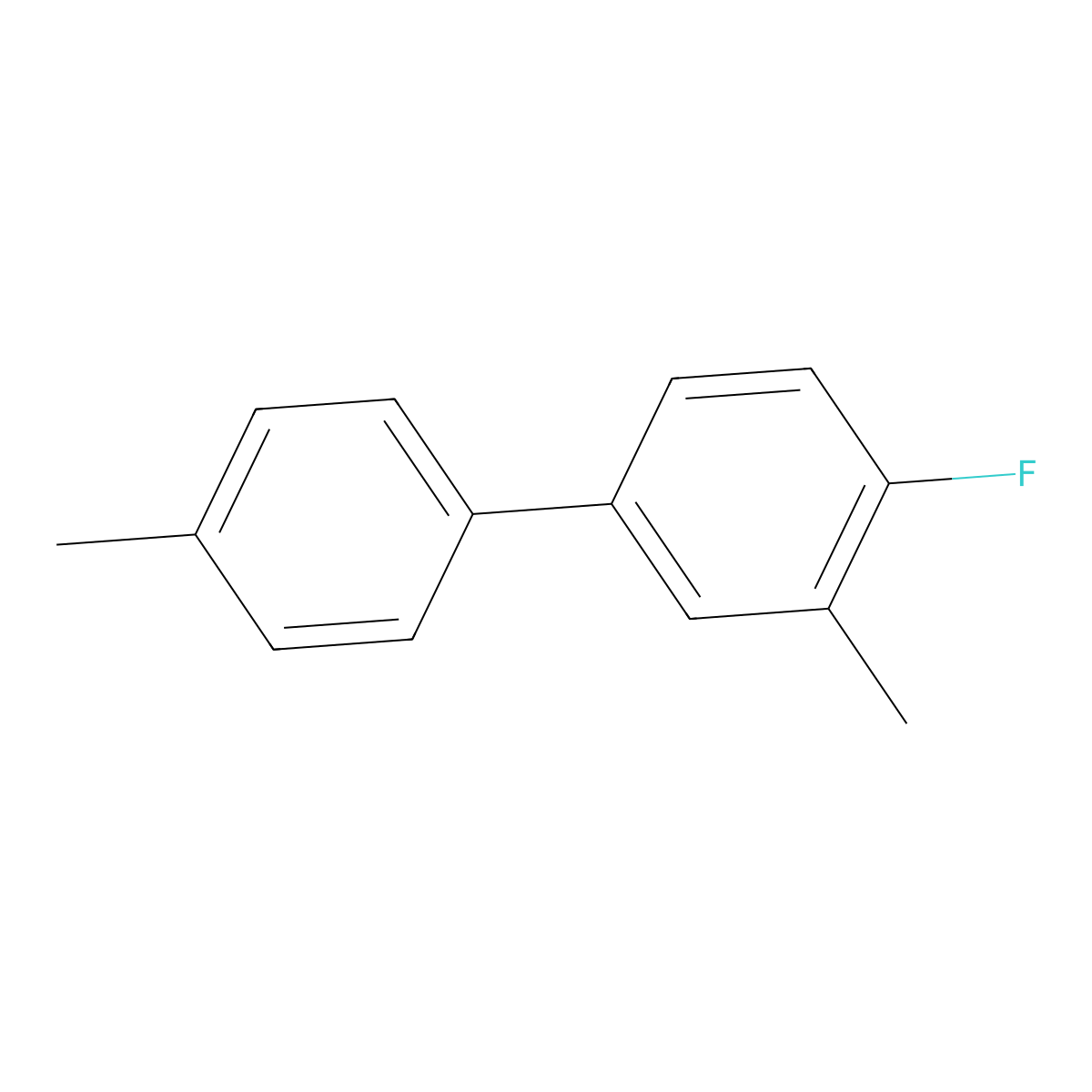 4-Fluoro-3,4'-dimethyl-1,1'-biphenyl molecular structure, CAS 1345472-03-8