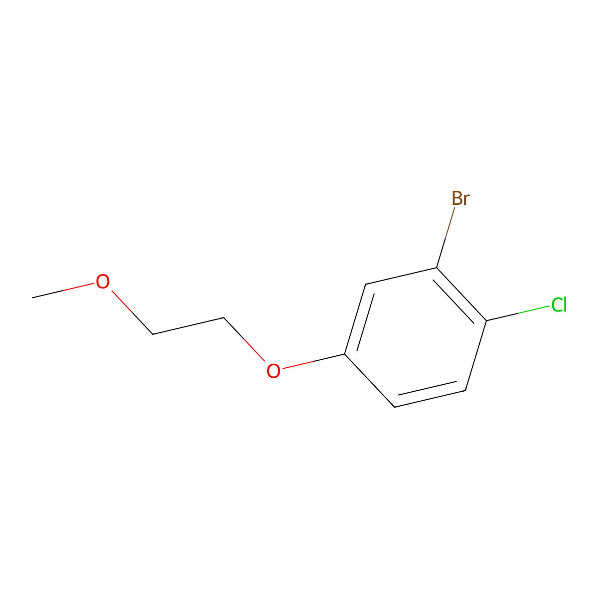 2-Bromo-1-chloro-4-(2-methoxyethoxy)benzene molecular structure, CAS 1345472-16-3