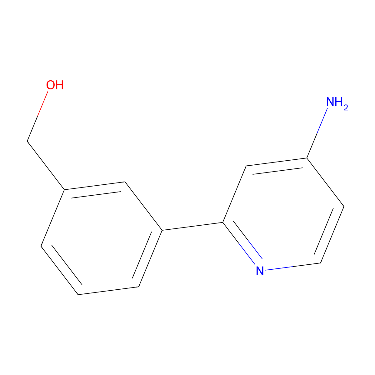 4-Amino-2-(3-hydroxymethylphenyl)pyridine molecular structure, CAS 1345472-23-2
