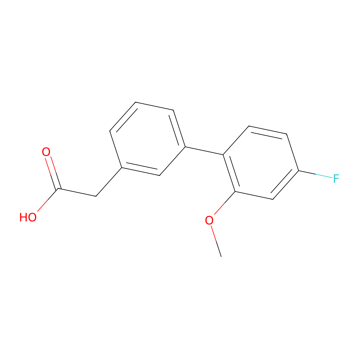 3-(4-Fluoro-2-methoxyphenyl)phenylacetic acid molecular structure, CAS 1345472-33-4
