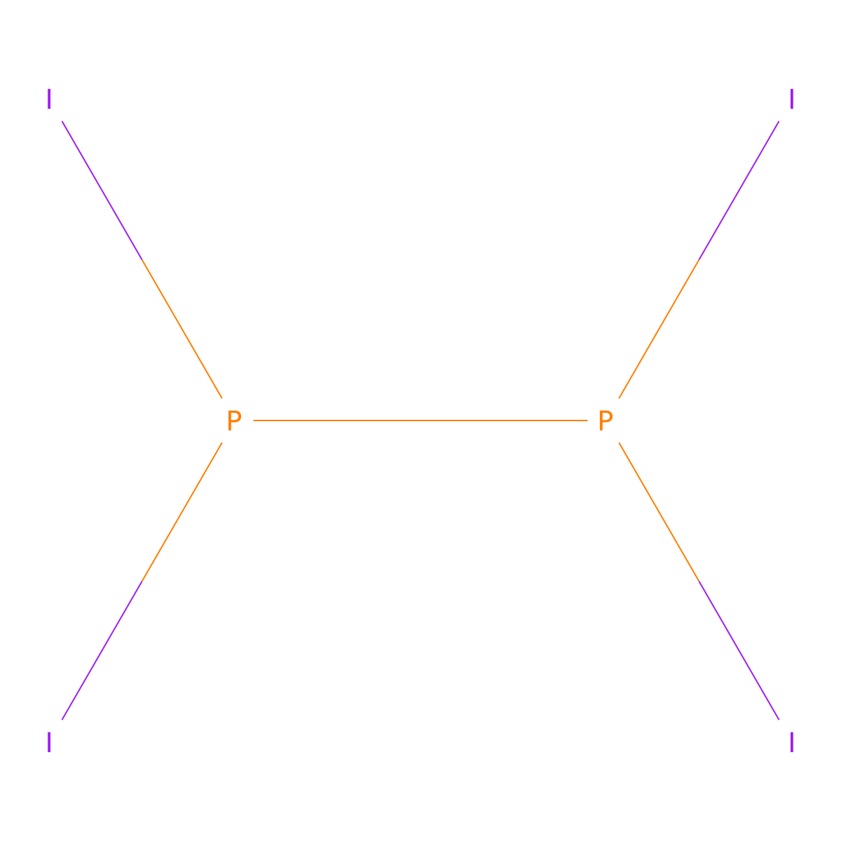 Hypodiphosphorous tetraiodide molecular structure, CAS 13455-00-0