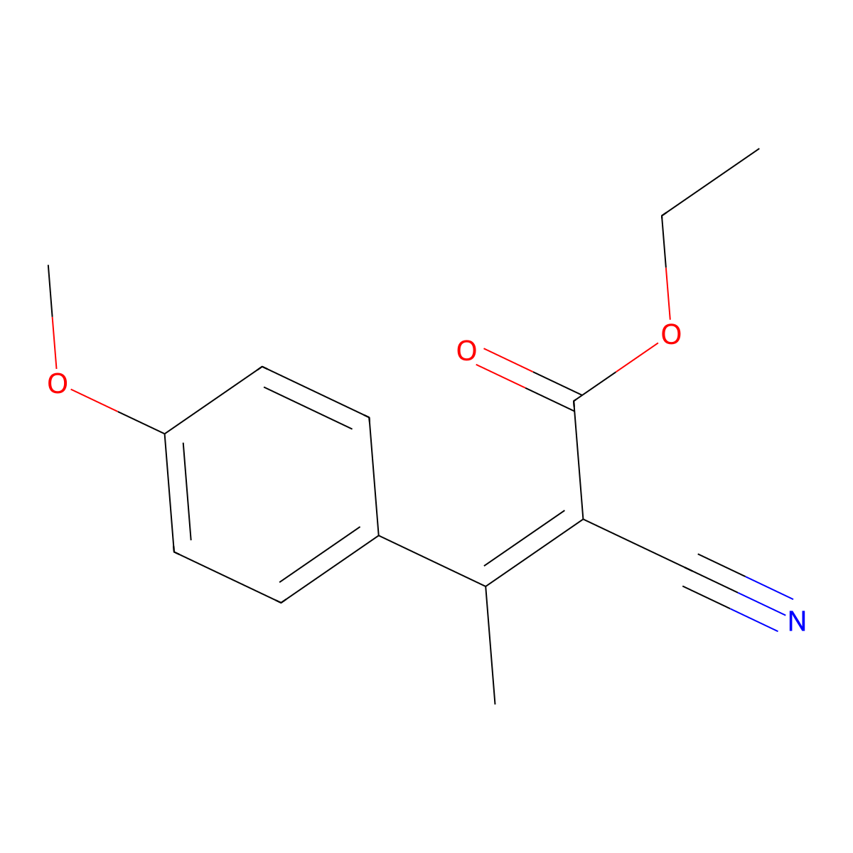 2-Cyano-3-(4-methoxyphenyl)-but-2-enoic acid ethyl ester molecular structure, CAS 13455-80-6