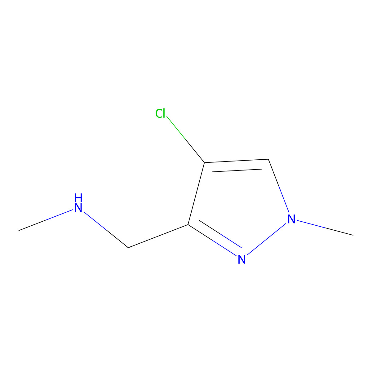 1-(4-Chloro-1-methyl-1H-pyrazol-3-yl)-N-methylmethanamine molecular structure, CAS 1345510-60-2