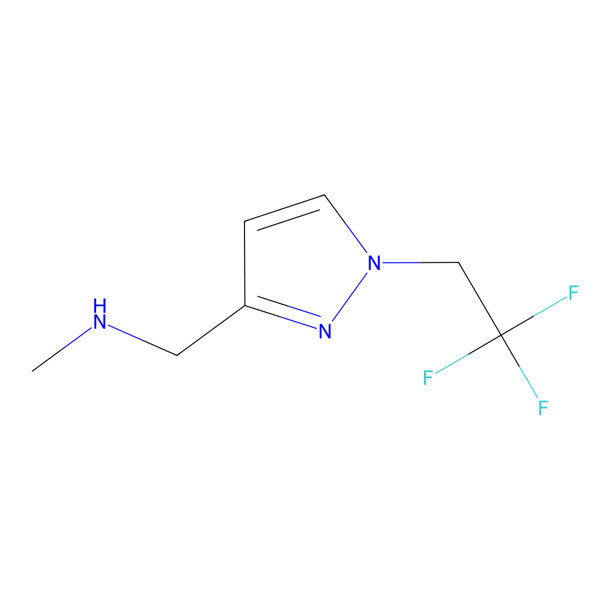 methyl({[1-(2,2,2-trifluoroethyl)-1H-pyrazol-3-yl]methyl})amine molecular structure, CAS 1345510-65-7