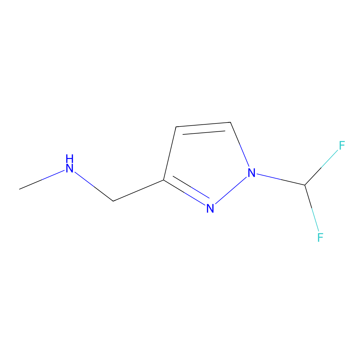 1-(1-(Difluoromethyl)-1h-pyrazol-3-yl)-N-methylmethanamine molecular structure, CAS 1345510-66-8