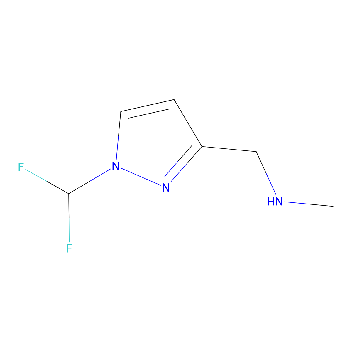 1-(1-(Difluoromethyl)-1h-pyrazol-3-yl)-N-methylmethanamine molecular structure, CAS 1345510-66-8