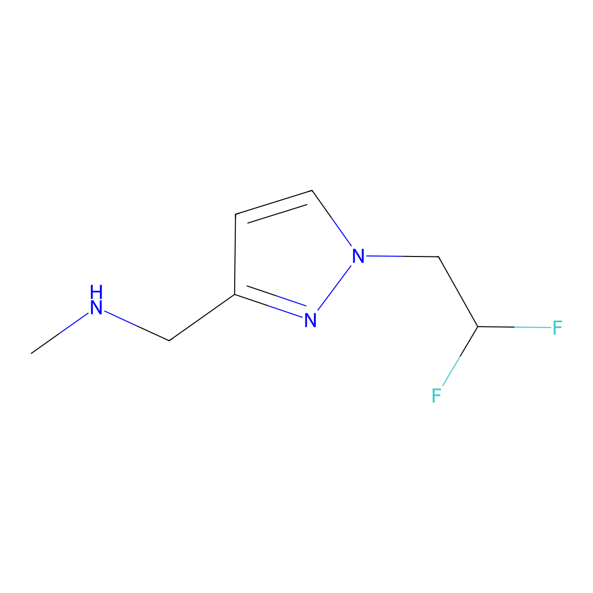 {[1-(2,2-difluoroethyl)-1H-pyrazol-3-yl]methyl}(methyl)amine molecular structure, CAS 1345510-70-4