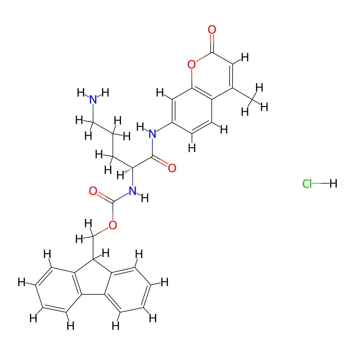 Fmoc-Orn-AMC . HCl molecular structure, CAS 1345544-70-8