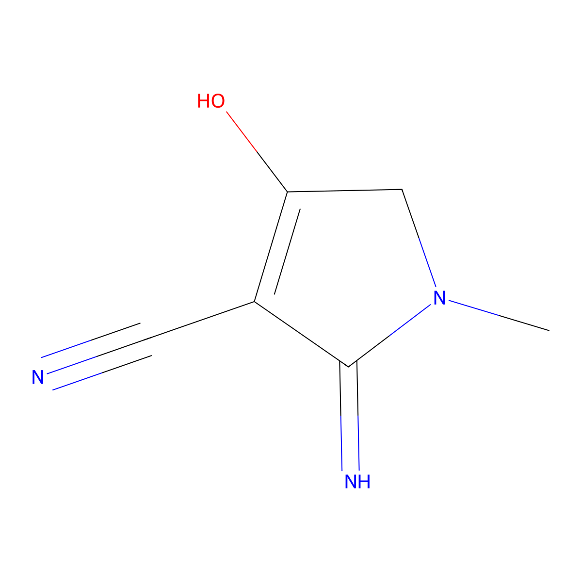 2-amino-1-methyl-4-oxo-4,5-dihydro-1H-pyrrole-3-carbonitrile molecular structure, CAS 134555-07-0