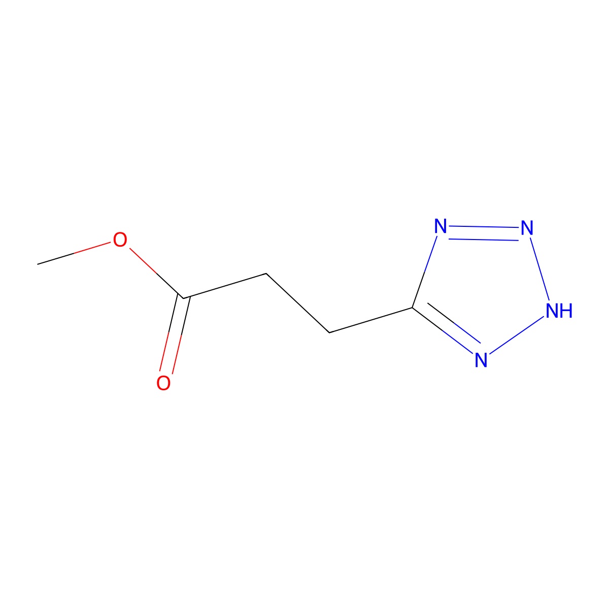 methyl 3-(2H-1,2,3,4-tetrazol-5-yl)propanoate molecular structure, CAS 134558-05-7