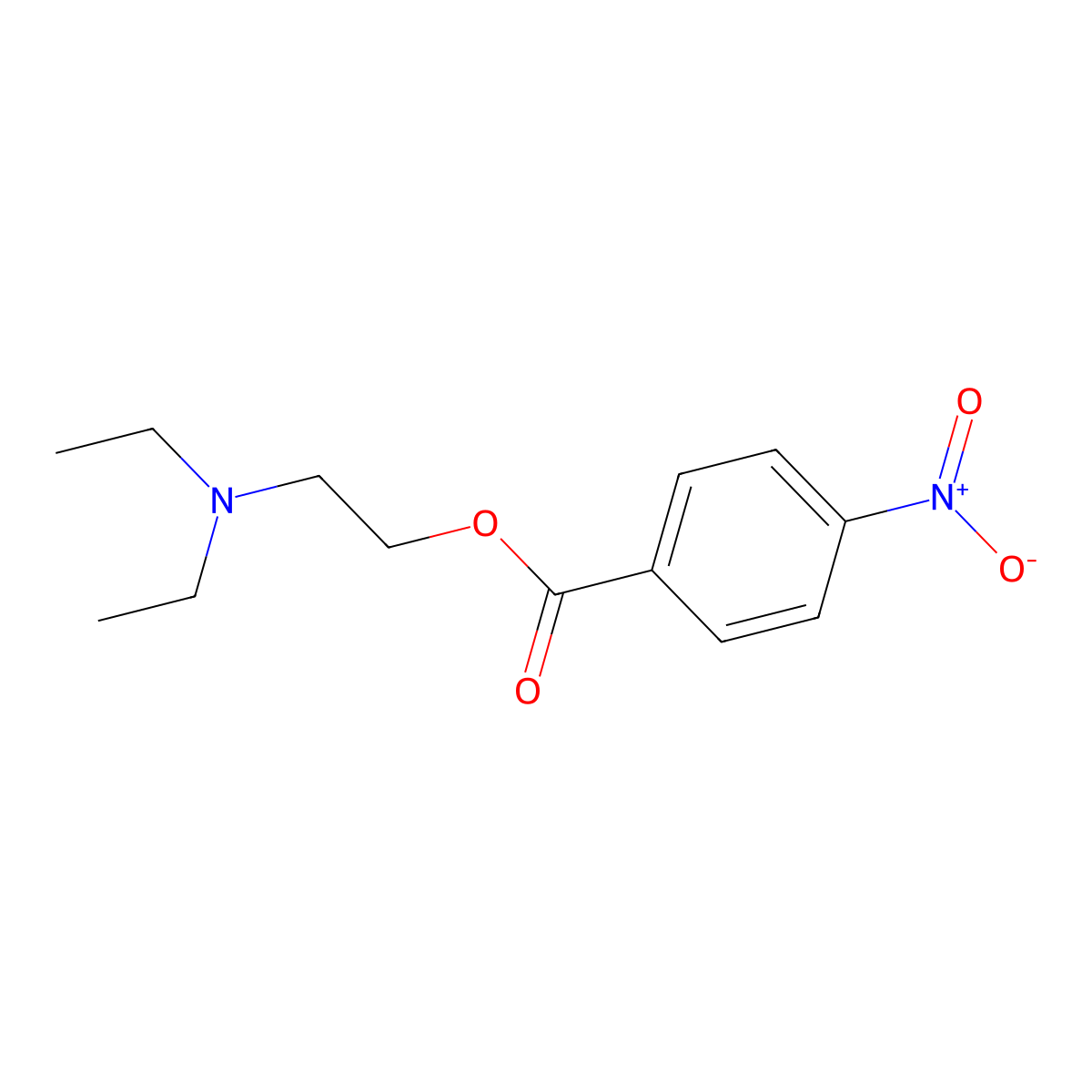 2-Diethylaminoethyl 4-nitrobenzoate molecular structure, CAS 13456-39-8