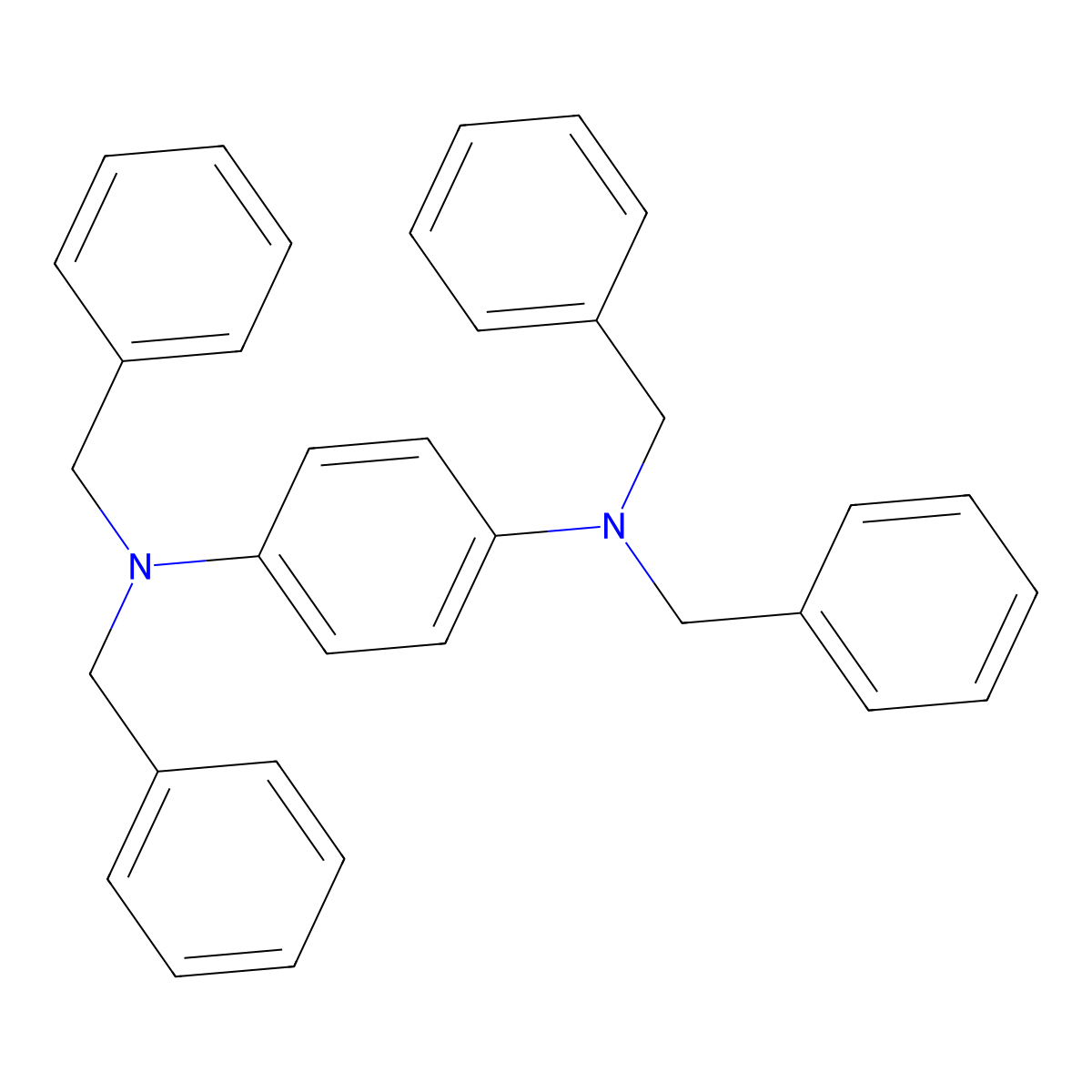 N1,N1,N4,N4-Tetrabenzylbenzene-1,4-diamine molecular structure, CAS 13456-78-5