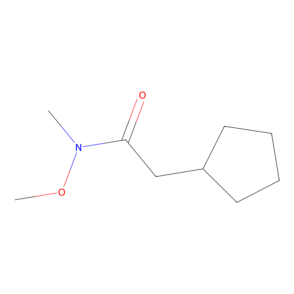 2-cyclopentyl-N-methoxy-N-methylacetamide molecular structure, CAS 134560-38-6