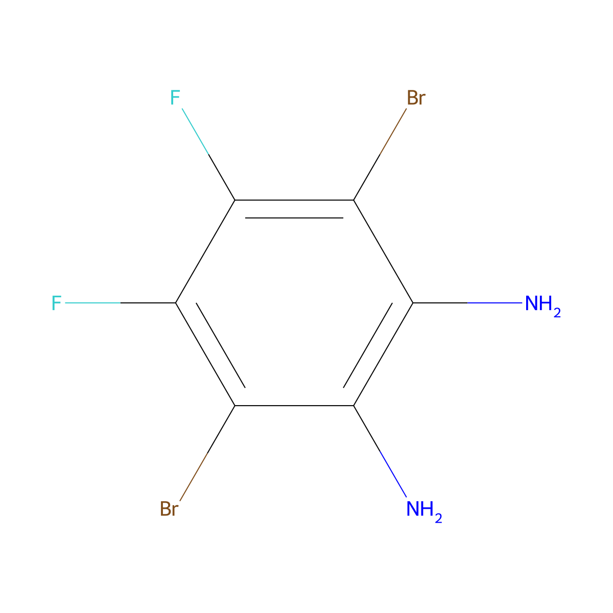 3,6-Dibromo-4,5-difluorobenzene-1,2-diamine molecular structure, CAS 1345627-73-7