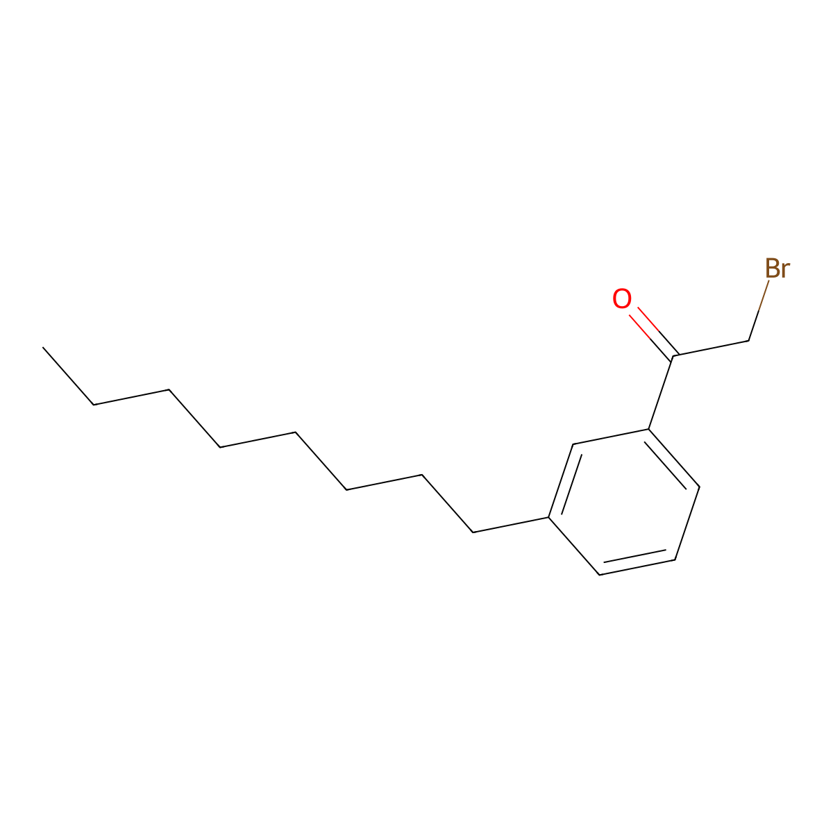 2-Bromo-1-(3-octylphenyl)ethan-1-one molecular structure, CAS 1345667-43-7