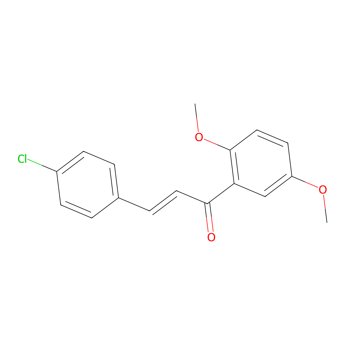 (2E)-3-(4-chlorophenyl)-1-(2,5-dimethoxyphenyl)prop-2-en-1-one molecular structure, CAS 1345675-59-3