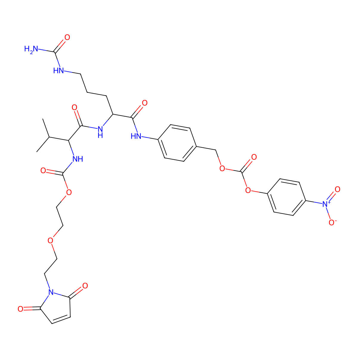 Mal-PEG2-Val-Cit-PABA-PNP molecular structure, CAS 1345681-52-8