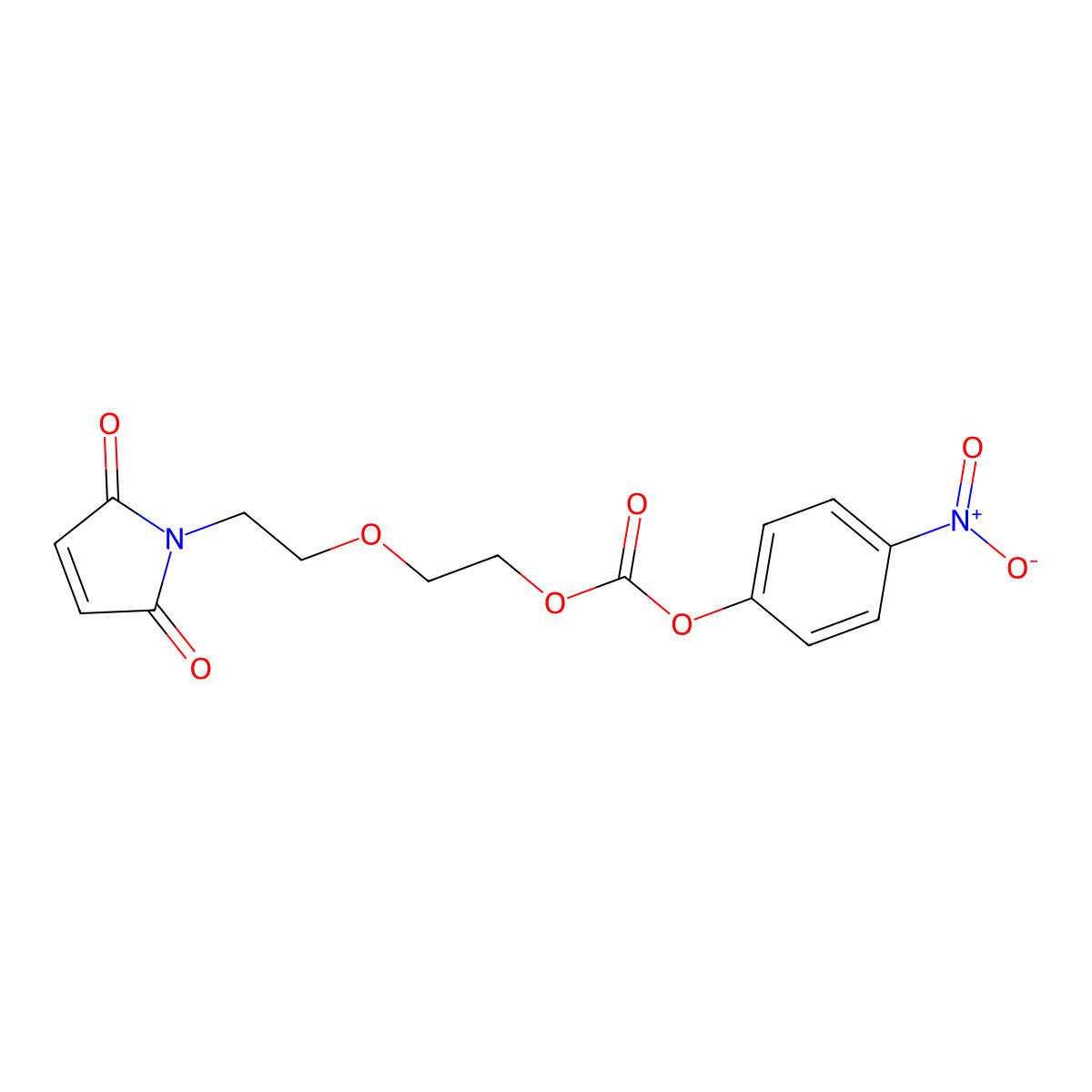 2-(2-(2,5-dioxo-2,5-dihydro-1H-pyrrol-1-yl)ethoxy)ethyl (4-nitrophenyl) carbonate molecular structure, CAS 1345681-74-4
