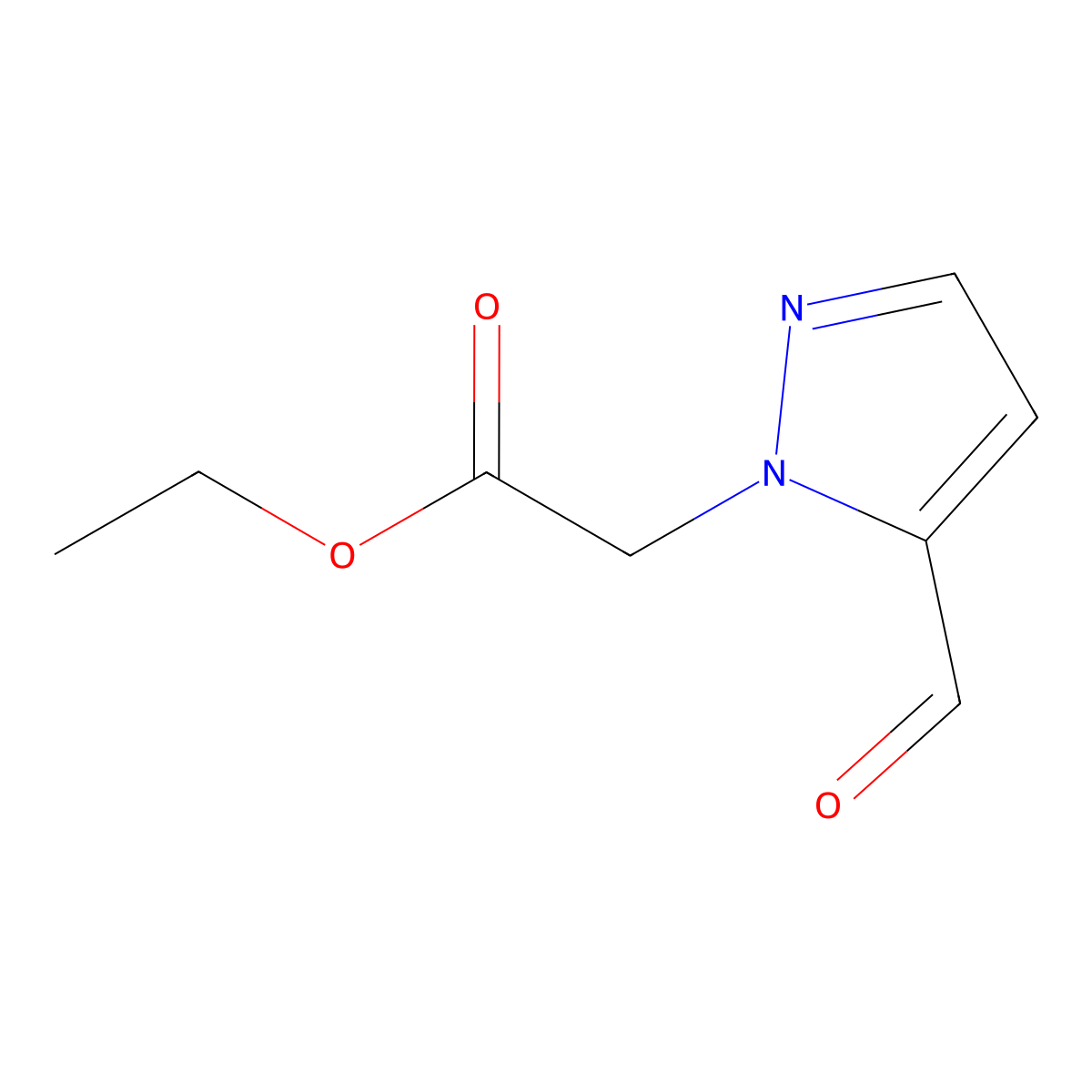 Ethyl (5-formyl-1H-pyrazol-1-yl)acetate molecular structure, CAS 1345688-04-1