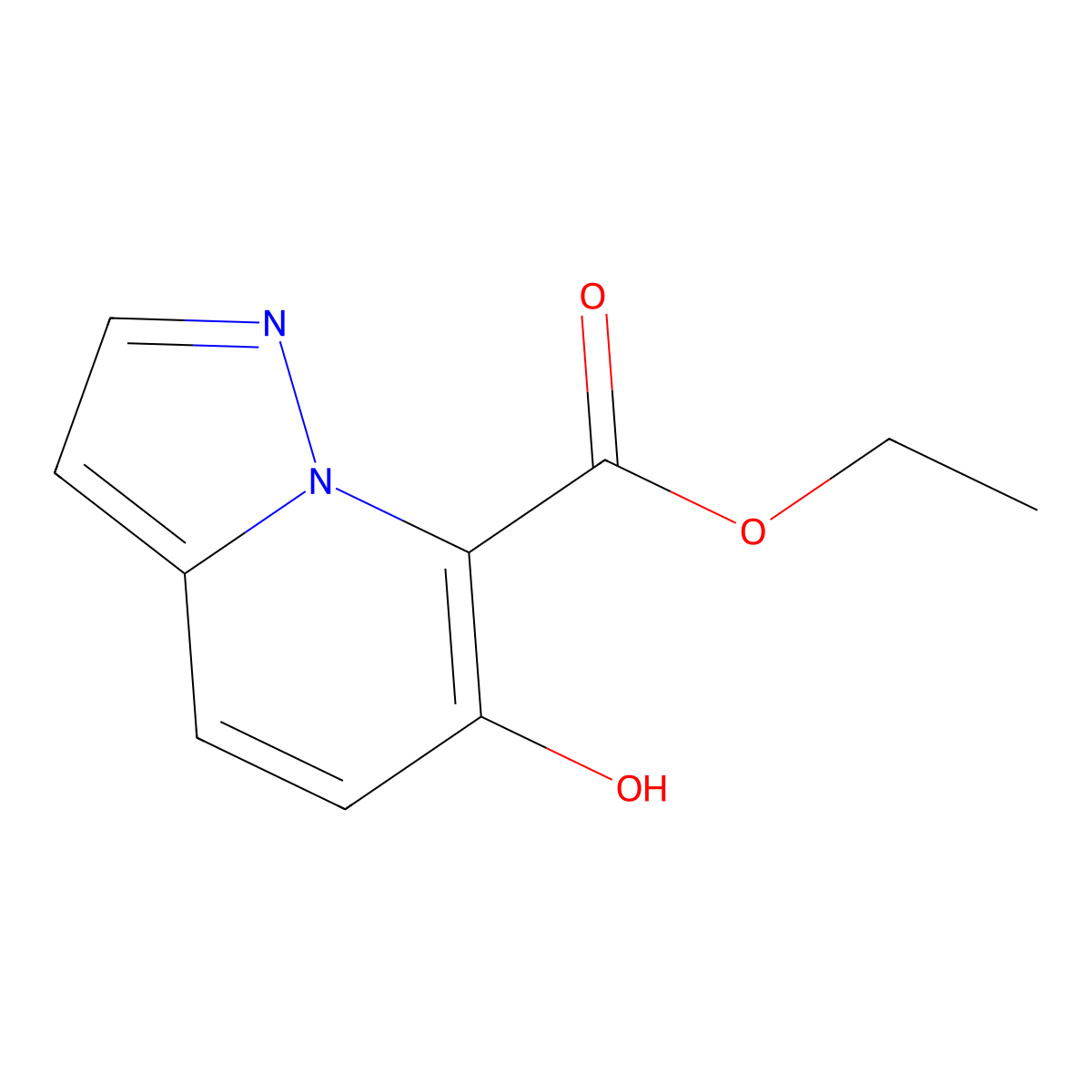Ethyl 6-hydroxypyrazolo[1,5-a]pyridine-7-carboxylate molecular structure, CAS 1345688-05-2