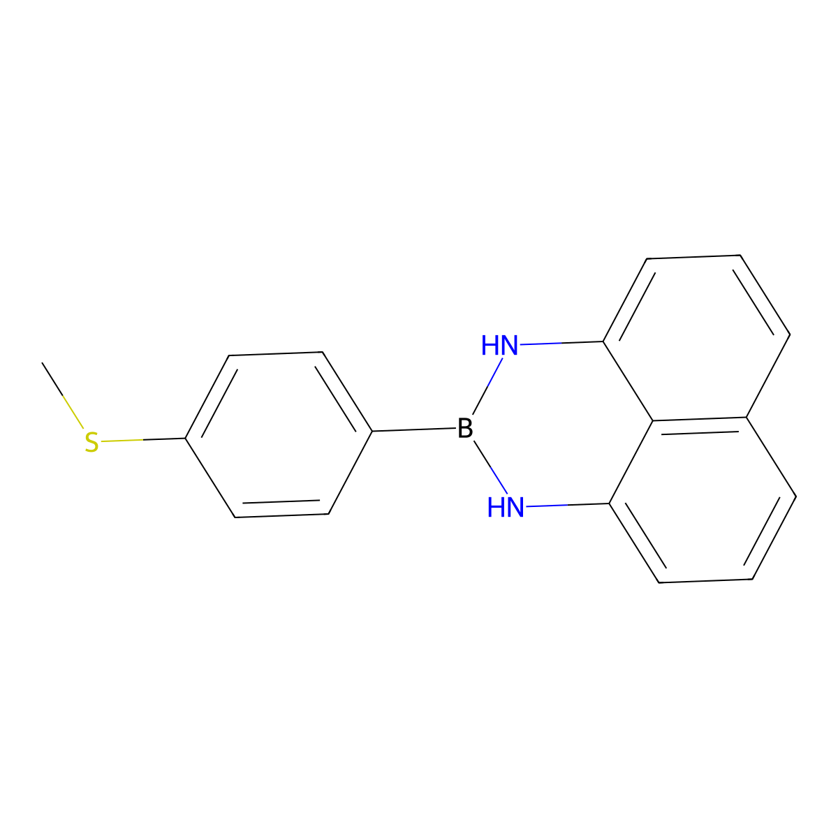 2-(4-(Methylthio)phenyl)-2,3-dihydro-1H-naphtho[1,8-DE][1,3,2]diazaborinine molecular structure, CAS 1345697-12-2