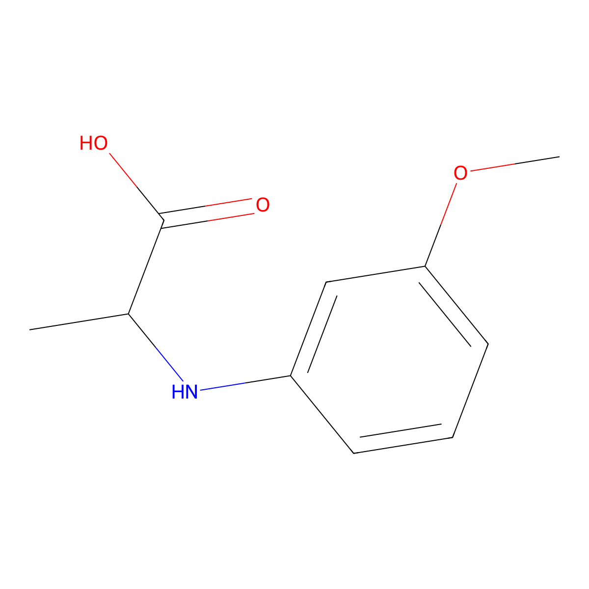 2-((3-Methoxyphenyl)amino)propanoic acid molecular structure, CAS 1345697-85-9