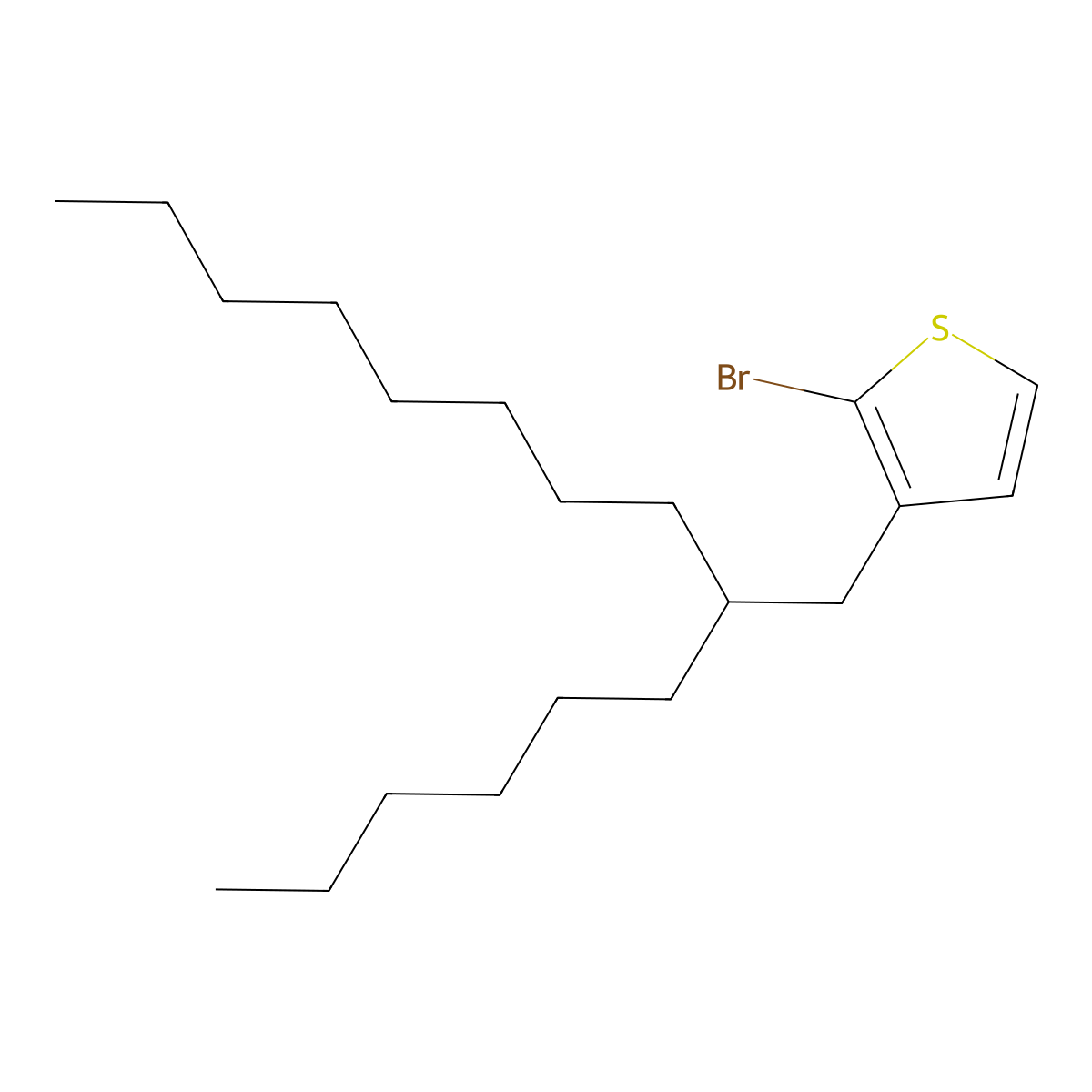2-Bromo-3-(2-hexyldecyl)thiophene molecular structure, CAS 1345699-93-5