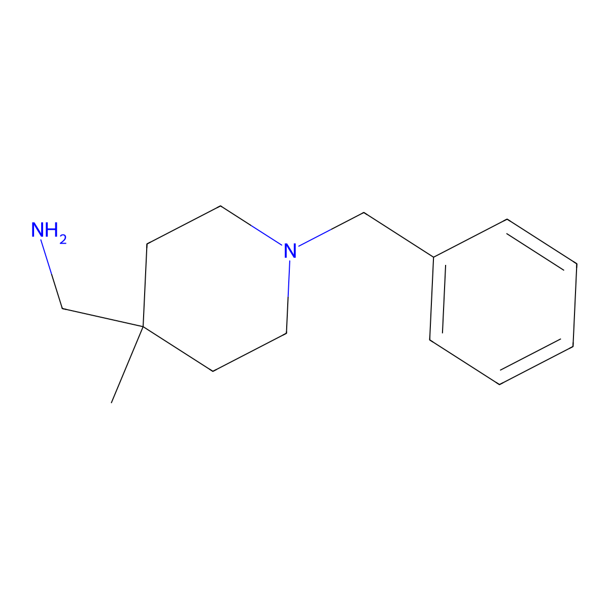 1-(1-Benzyl-4-methylpiperidin-4-yl)methanamine molecular structure, CAS 1345728-53-1