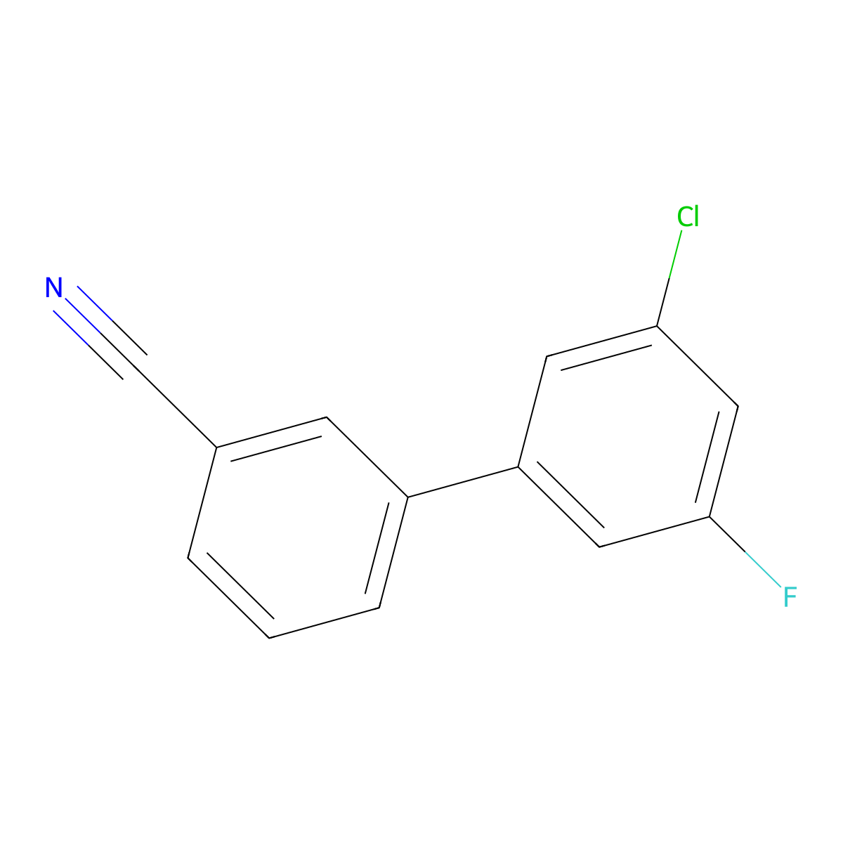 3-(3-Chloro-5-fluorophenyl)benzonitrile molecular structure, CAS 1345732-63-9