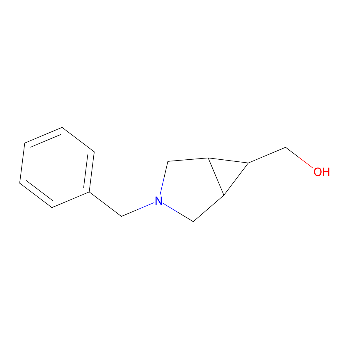 ((1R,5S,6R)-3-Benzyl-3-azabicyclo[3.1.0]hexan-6-yl)methanol molecular structure, CAS 134575-07-8