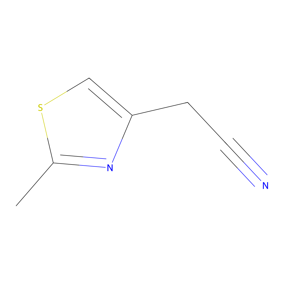 2-(2-Methyl-1,3-thiazol-4-yl)acetonitrile molecular structure, CAS 13458-33-8