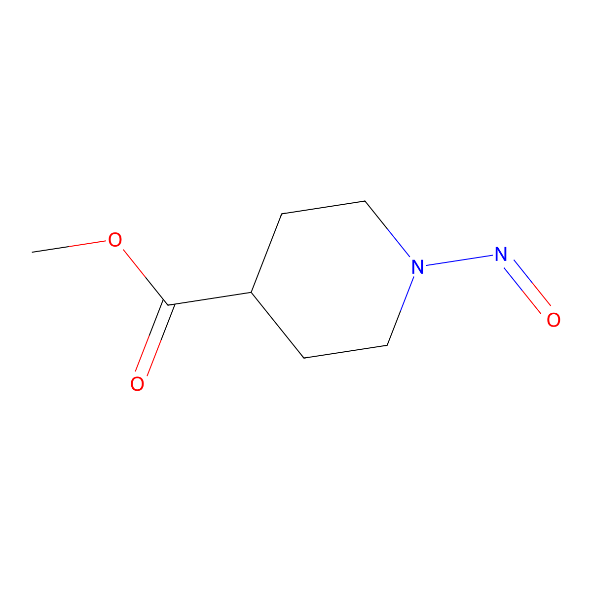 1-nitroso-4-Piperidinecarboxylic acid methyl ester molecular structure, CAS 13458-55-4