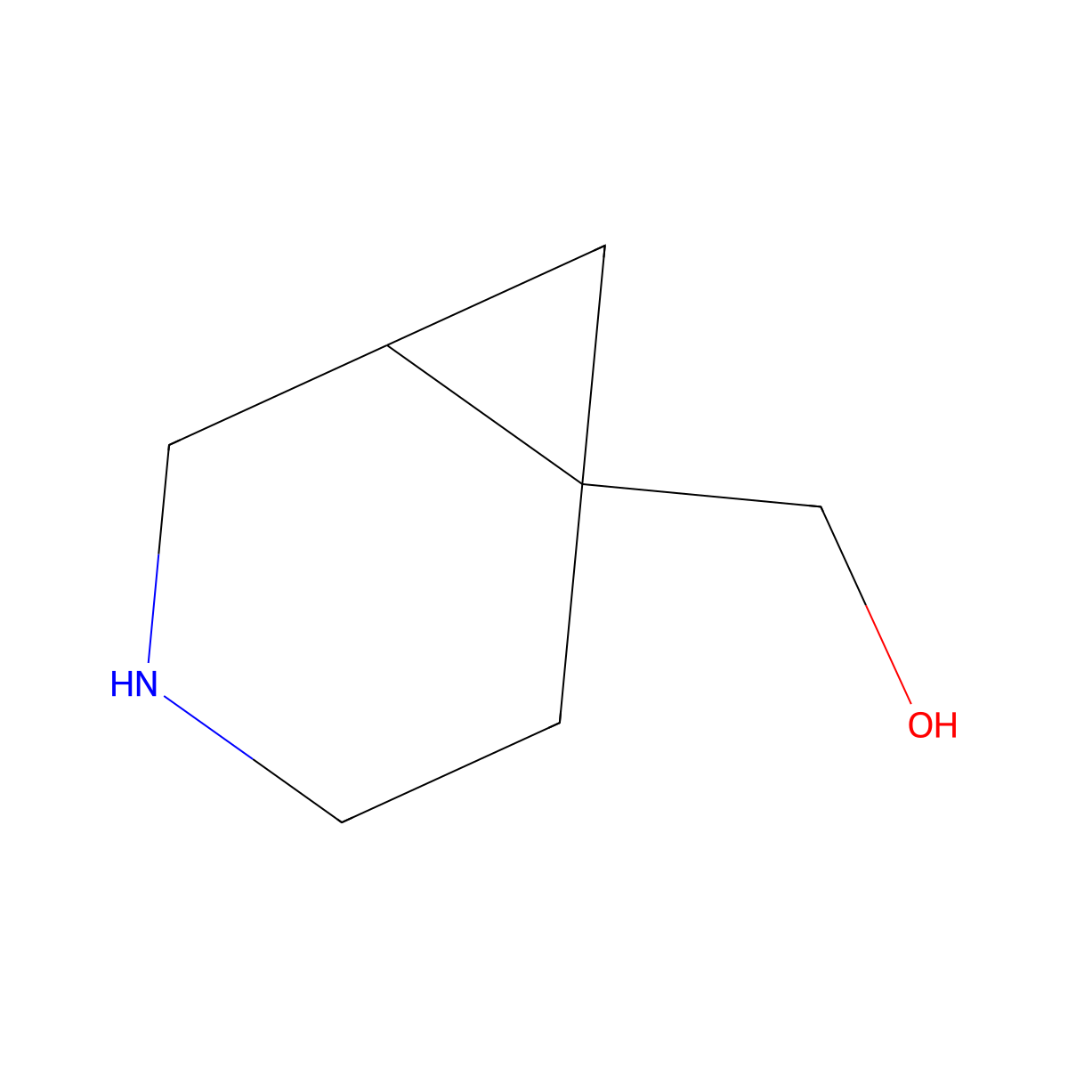 4-Azabicyclo[4.1.0]-heptan-1-ylmethanol molecular structure, CAS 1345815-16-8