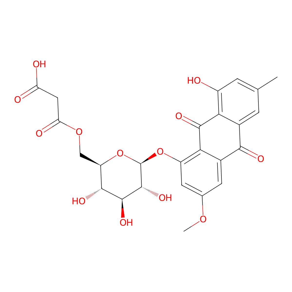 Physcion-8-O-(6'-O-malonyl)-glucoside molecular structure, CAS 1345826-33-6