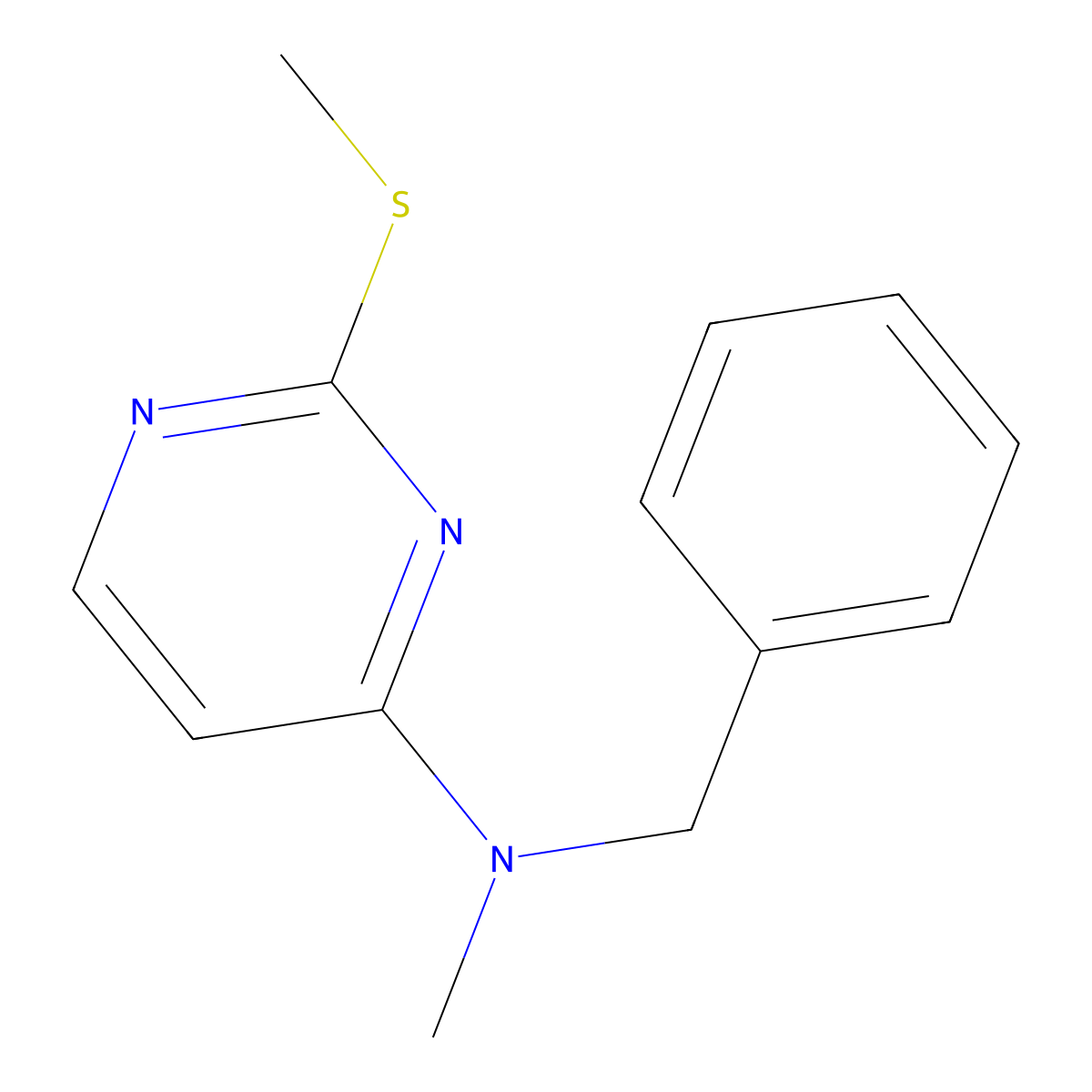 N-benzyl-N-methyl-2-(methylsulfanyl)pyrimidin-4-amine molecular structure, CAS 1345837-60-6