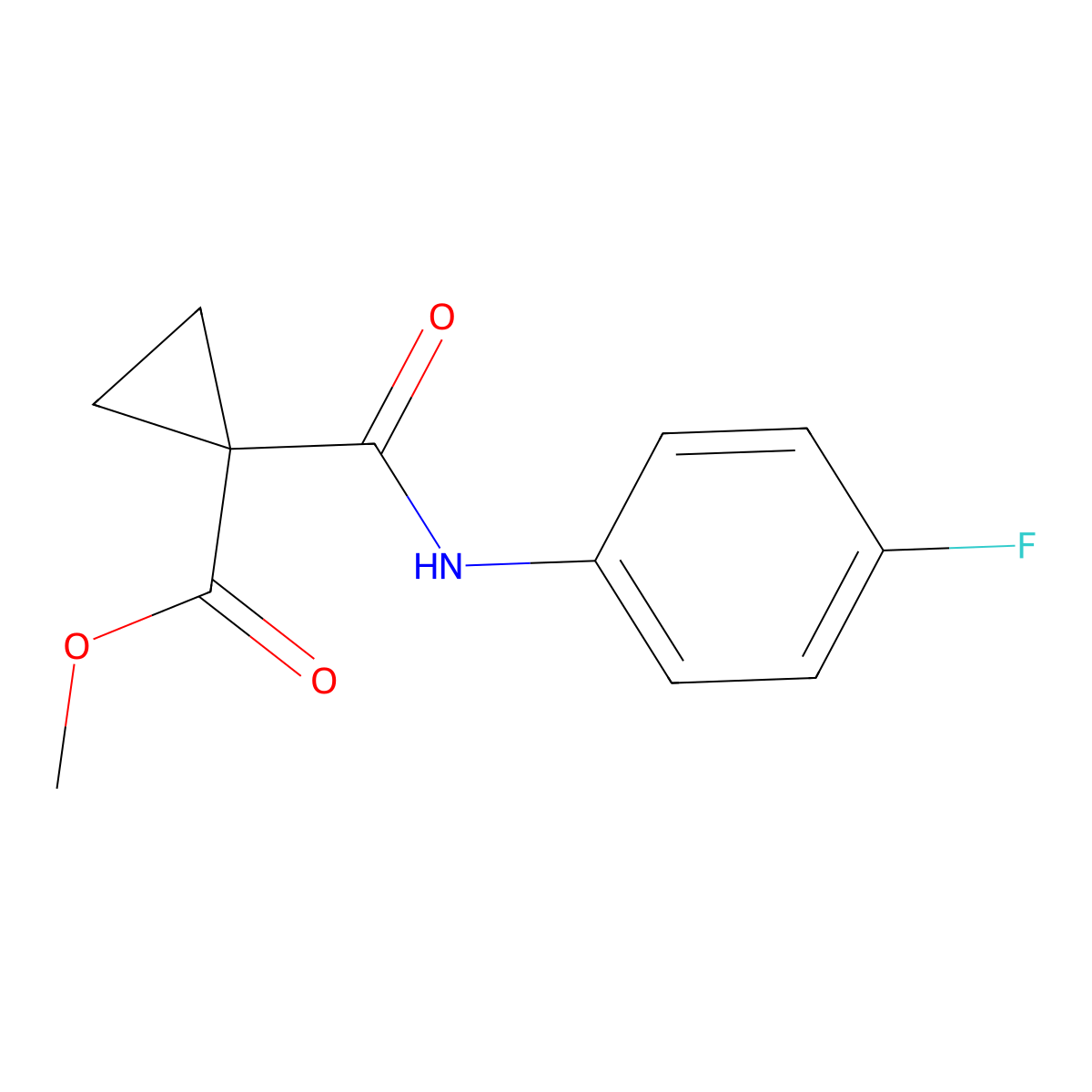 Methyl 1-((4-fluorophenyl)carbamoyl)cyclopropane carboxylate molecular structure, CAS 1345847-71-3