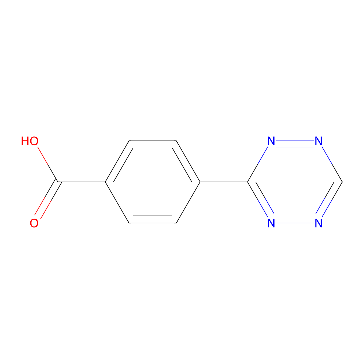 4-(1,2,4,5-Tetrazin-3-yl)benzoic acid molecular structure, CAS 1345866-65-0