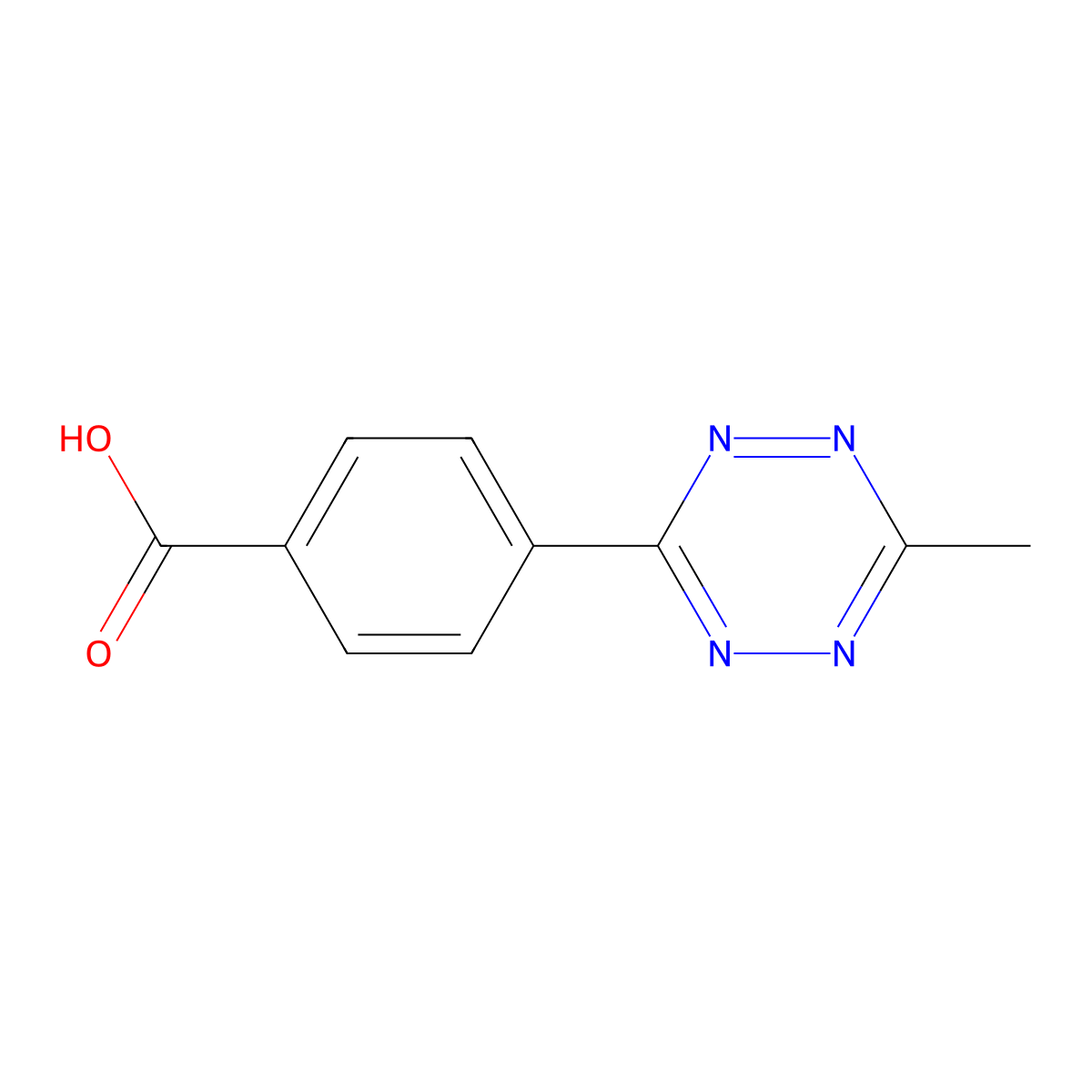 4-(6-Methyl-1,2,4,5-tetrazin-3-yl)benzoic acid molecular structure, CAS 1345866-66-1