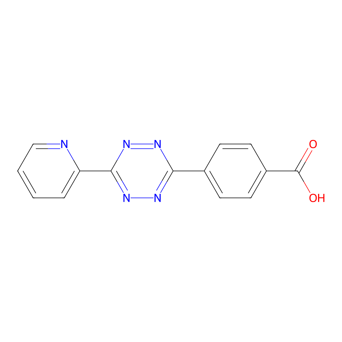 4-[6-(Pyridin-2-yl)-1,2,4,5-tetrazin-3-yl]benzoic acid molecular structure, CAS 1345866-67-2