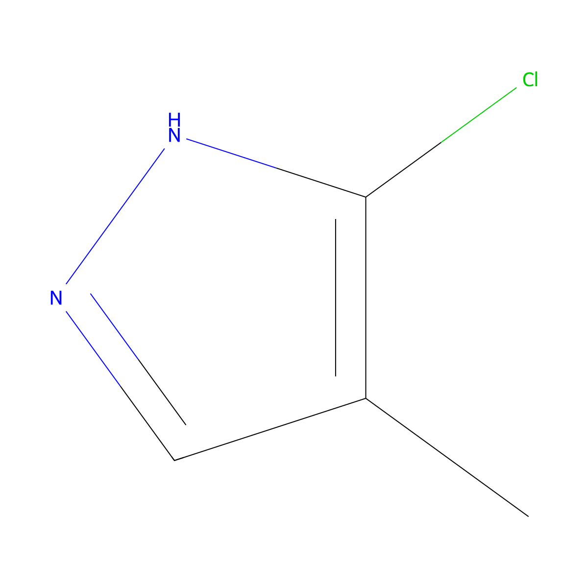 3-chloro-4-methyl-1H-pyrazole molecular structure, CAS 134589-56-3