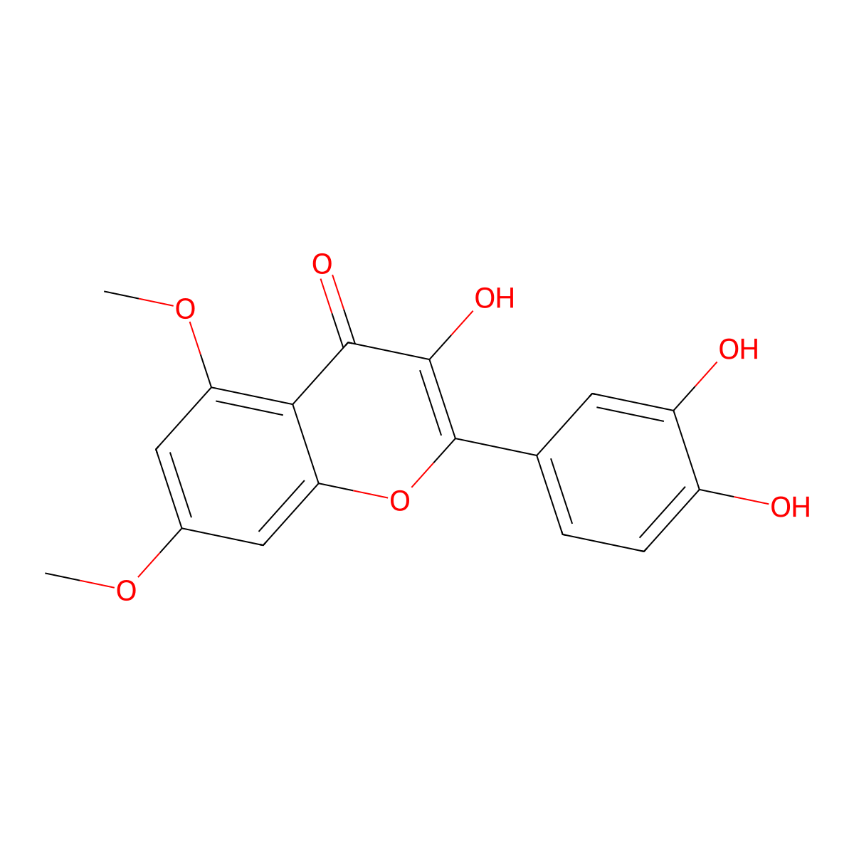 Flavone, 5,7-dimethoxy-3,3',4'-trihydroxy- molecular structure, CAS 13459-07-9