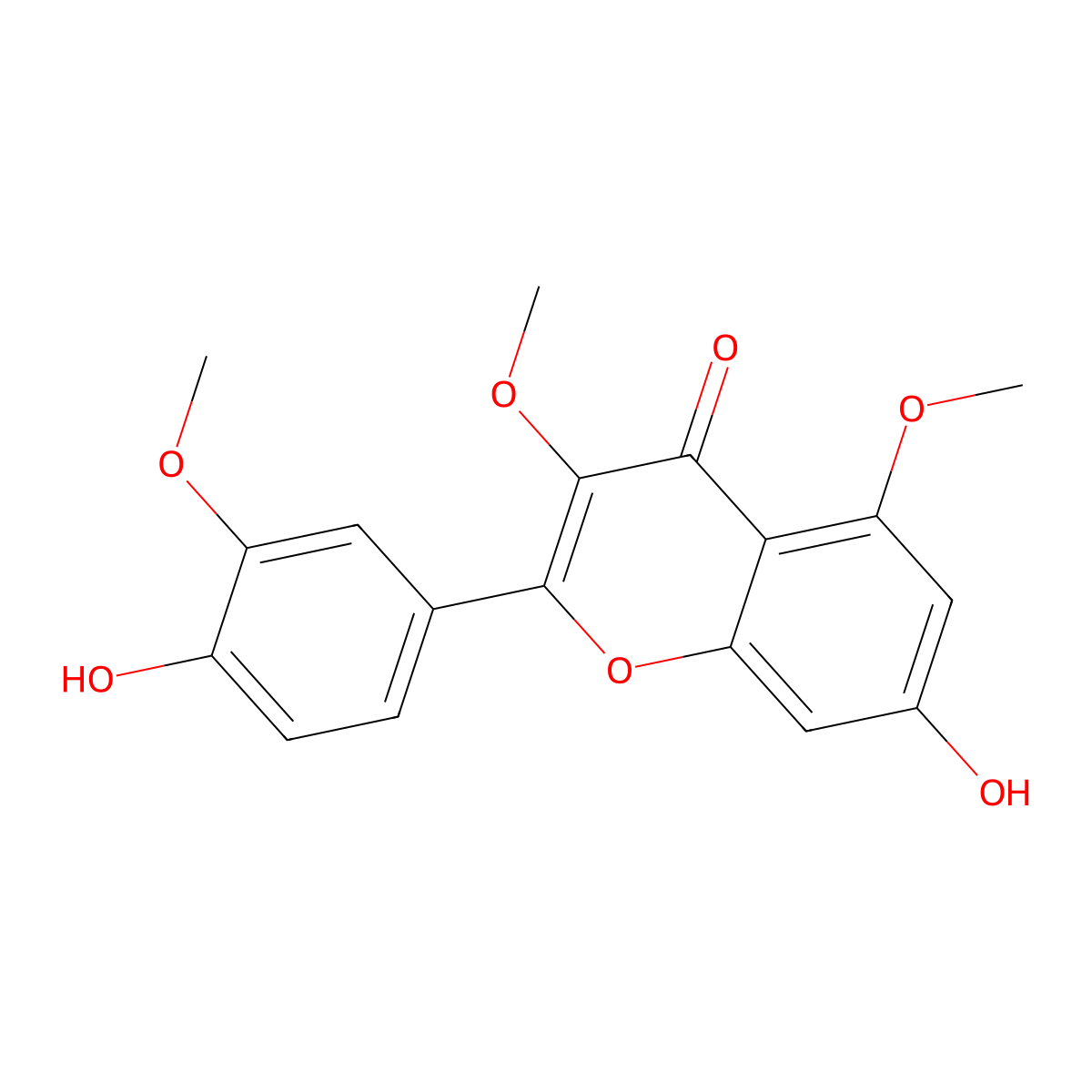 Quercetin 3,5,3'-trimethyl ether molecular structure, CAS 13459-09-1