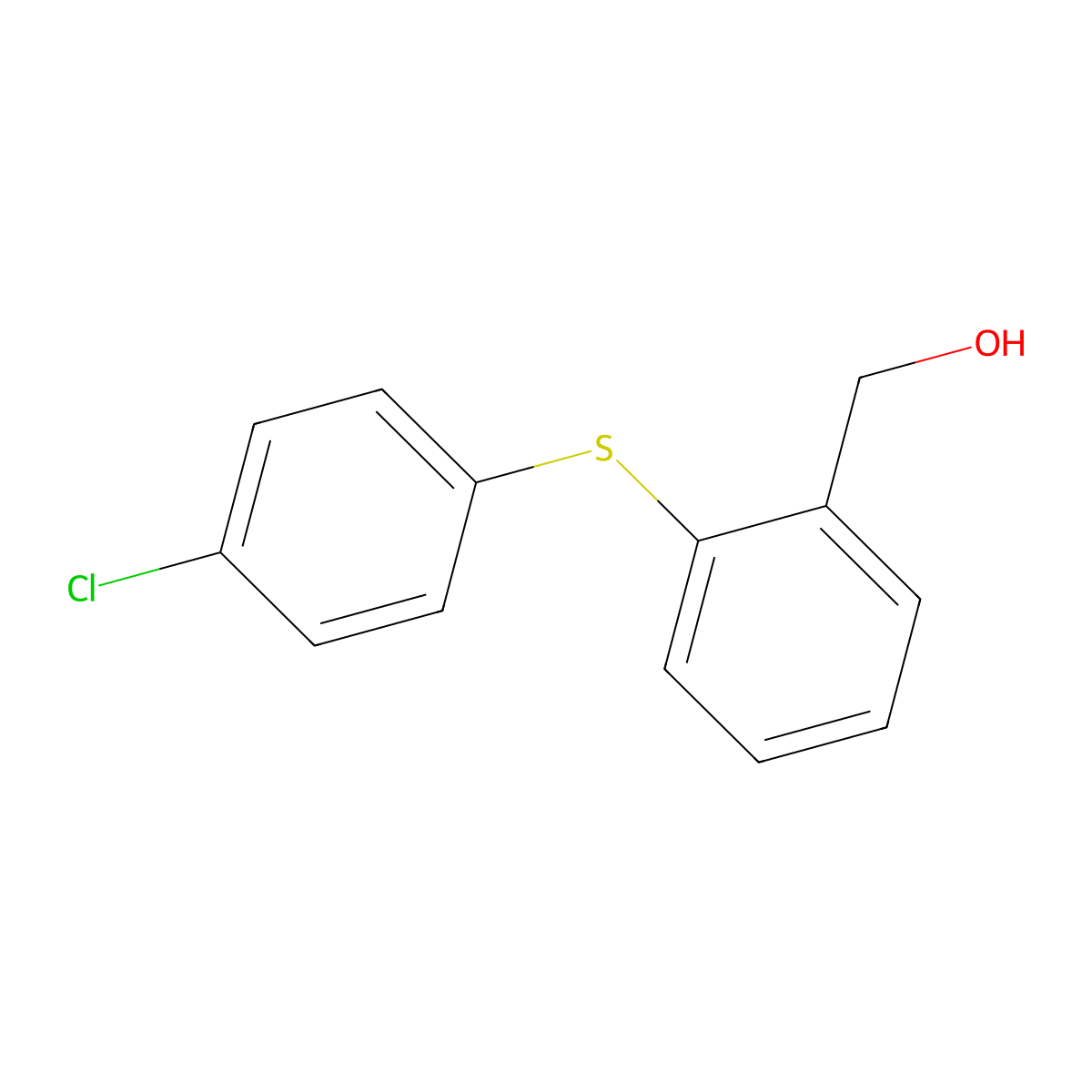 {2-[(4-Chlorophenyl)sulfanyl]phenyl}methanol molecular structure, CAS 13459-59-1