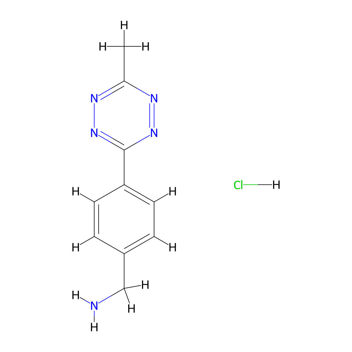 (4-(6-Methyl-1,2,4,5-tetrazin-3-yl)phenyl)methanamine hydrochloride molecular structure, CAS 1345955-28-3