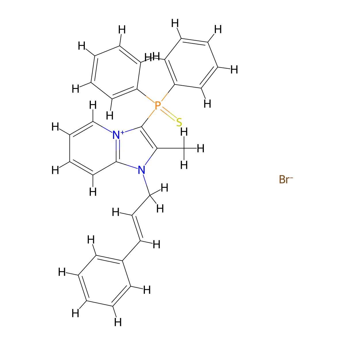 3-(Diphenylphosphinothioyl)-2-methyl-1-[(2E)-3-phenyl-2-propen-1-yl]imidazo[1,2-a]pyridiniumbromide molecular structure, CAS 1345964-89-7